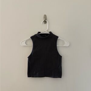 Zara Charcoal Ribbed Top